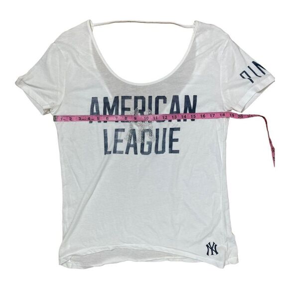 VICTORIAS SECRET Love Pink New York Yankees Low Back Tee Size M American League - Picture 3 of 6